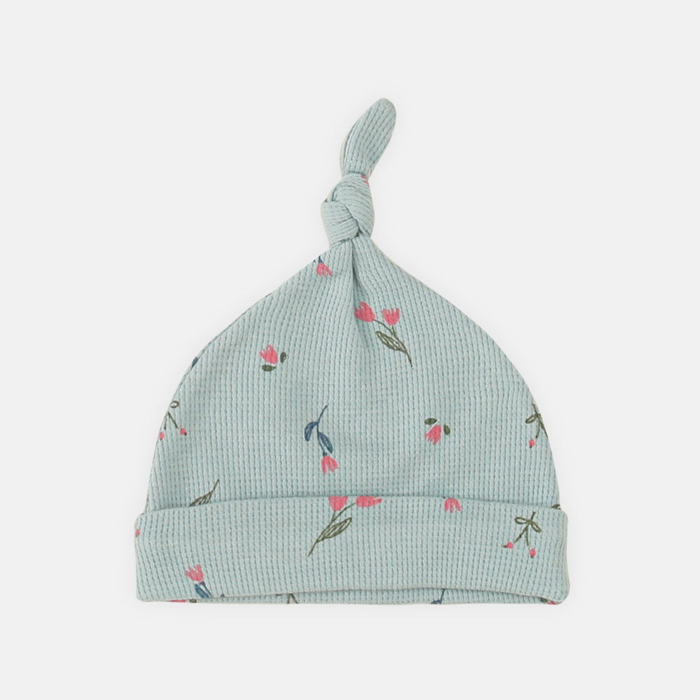 BABY CAPS PK-3 PINK FLOWER KNOTTED