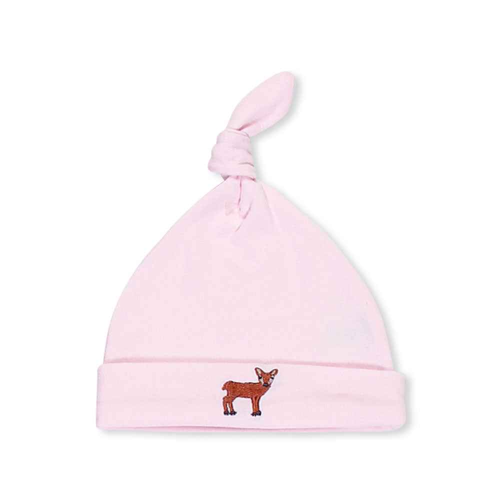 BABY CAPS PK-3 PINK POLKA DOT KNOTTED