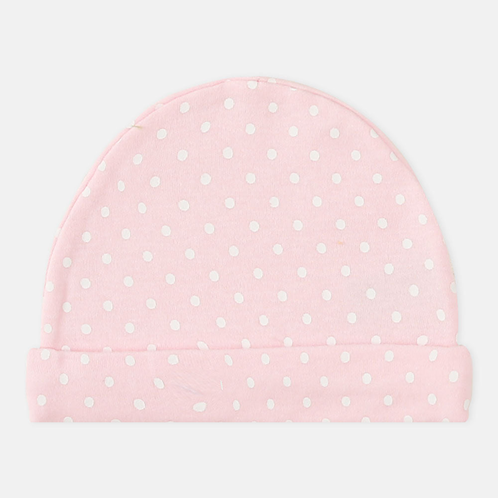 BABY CAPS PK-5 WHITE FLOWER KNOTTED