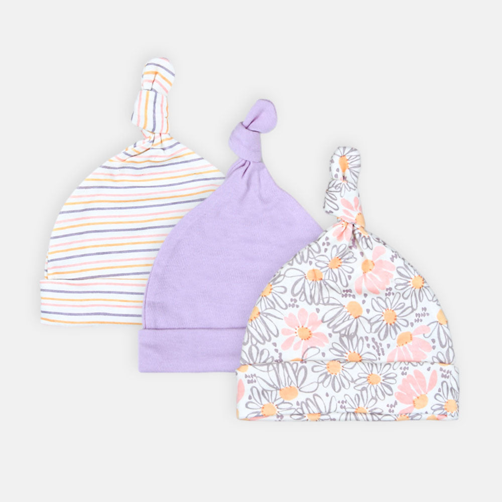 BABY CAPS PK-3 LILAC BLOOM