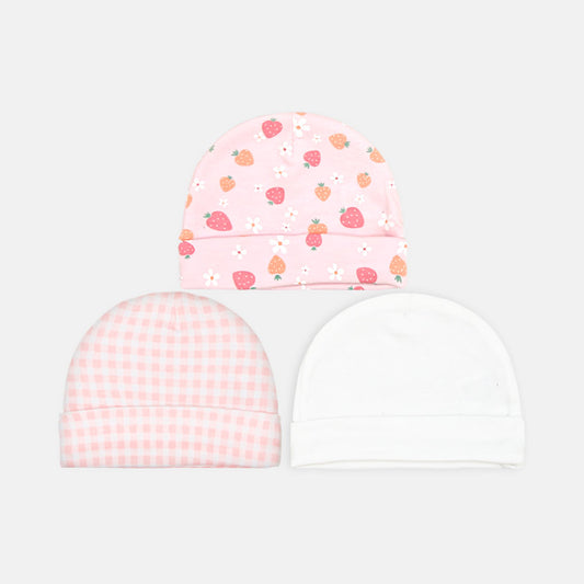 BABY CAPS PK-3 STRAWBERRY SWEETS