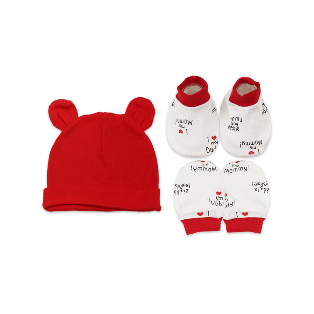 CAP SET RED I HEART MY DADDY