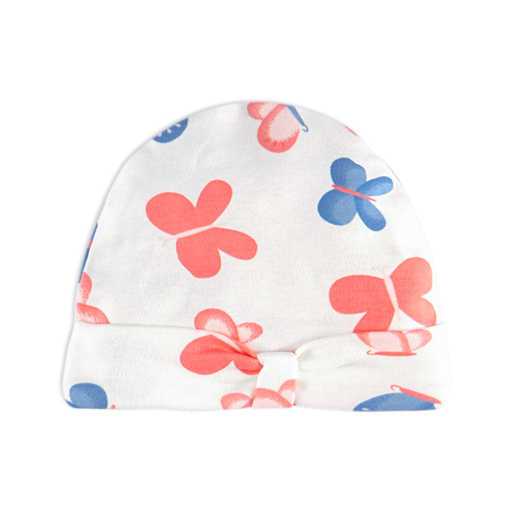 BABY CAP PK-2 FIERY ROSE BUTTERFLIES
