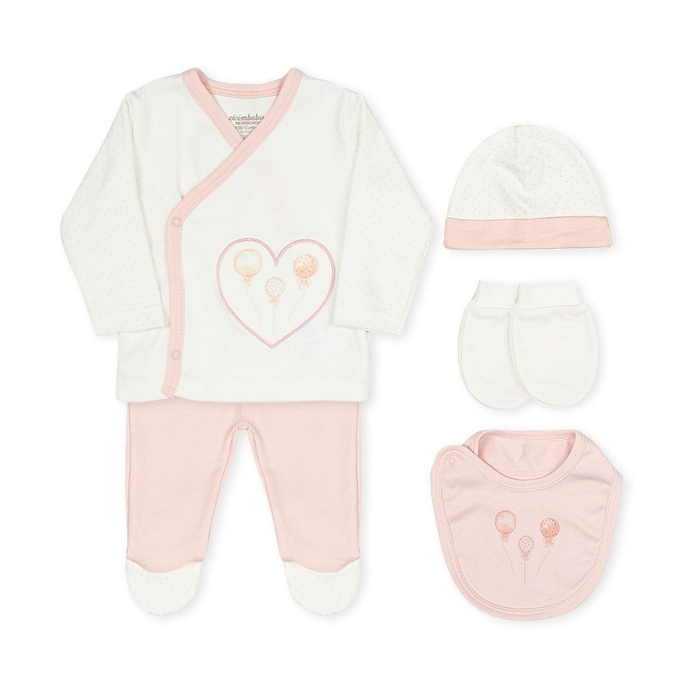 BABY GIRL GIFT SET PINK BALLOONS