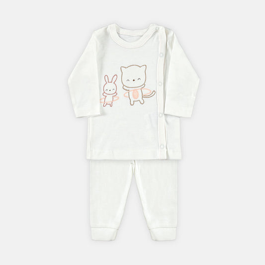 NEW BORN SUIT GIRLS WHITE HOOPLA