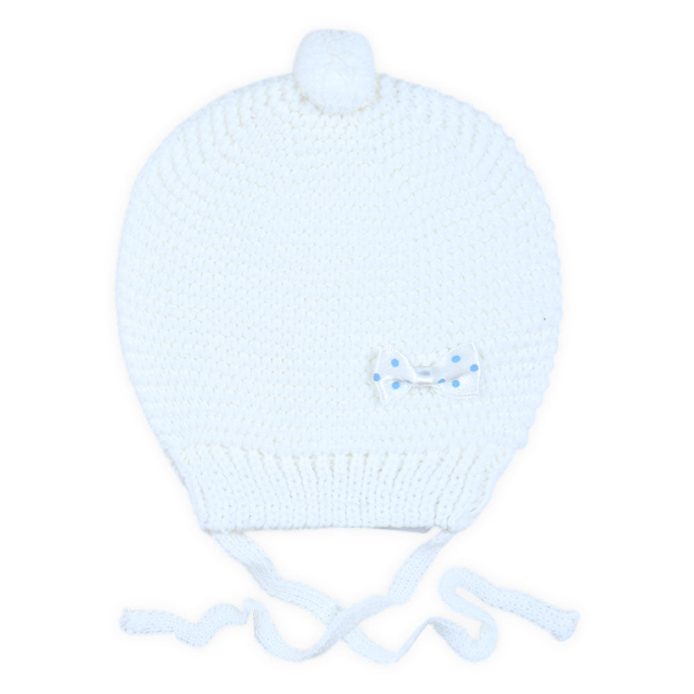 BABY WOOLEN CAP SET WHITE