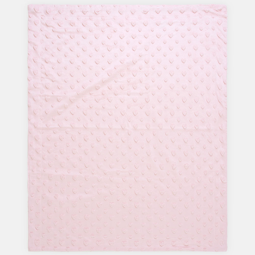 BLANKET PINK HEART EMBOSSED