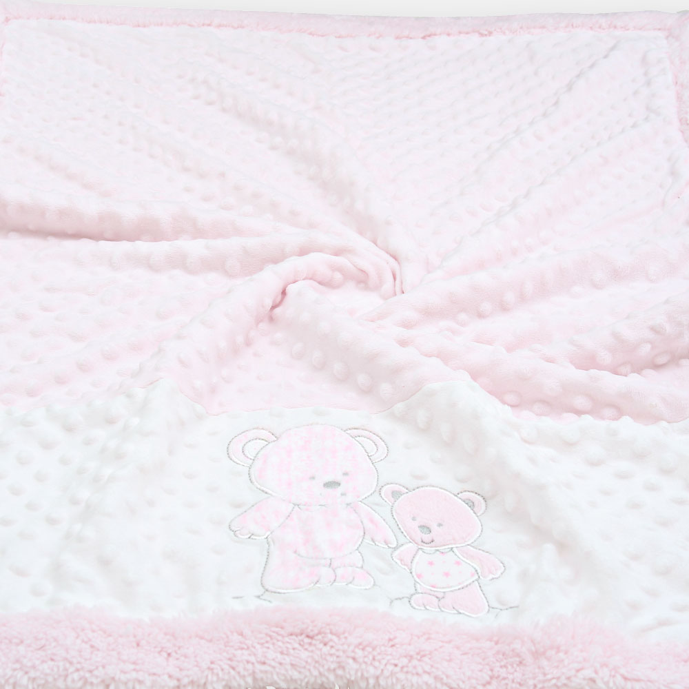 BLANKET PINK BABY BEAR