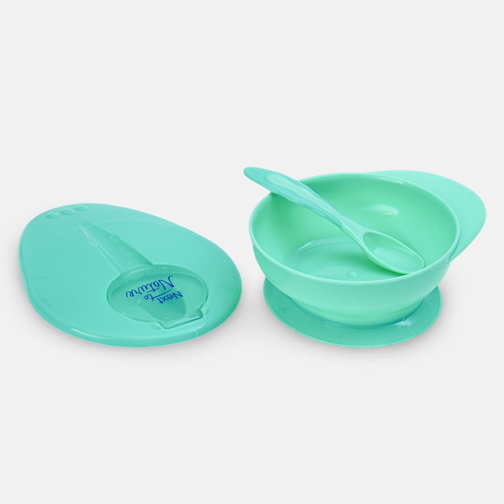 FEEDING BOWL WITH SPOON SEA GREEN