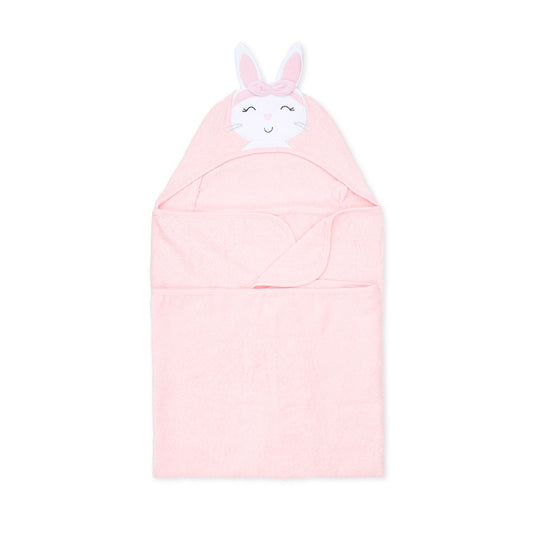 BATH TOWEL PEACH KITTY HOODED GIRL
