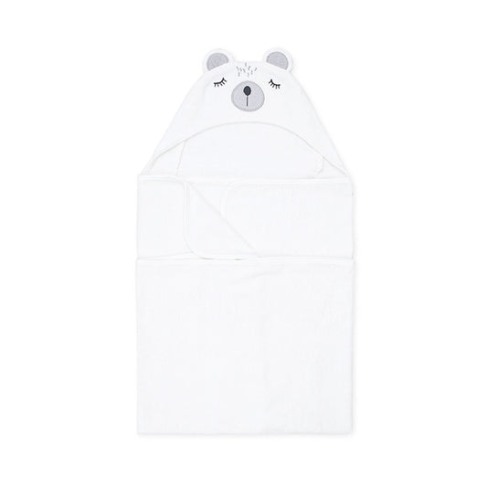 BATH TOWEL WHITE BEAR HOODED UNISEX