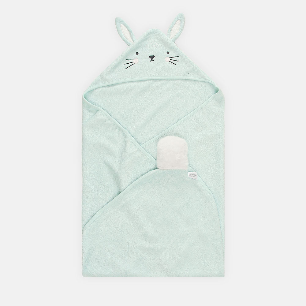 BATH TOWEL SEA GREEN RABBIT UNISEX