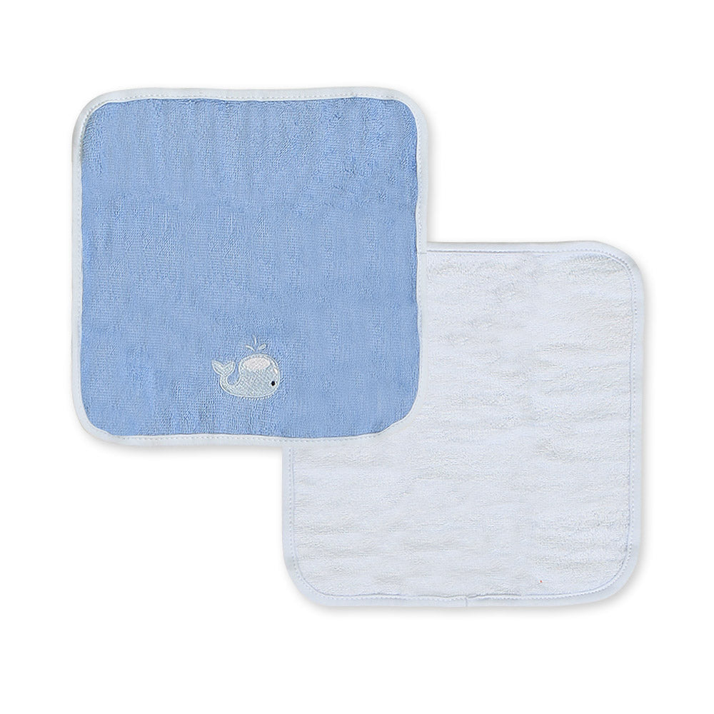 BATH TOWEL & FACE TOWEL PK-4 BLUE DADDY'S LIL WHALE BOY
