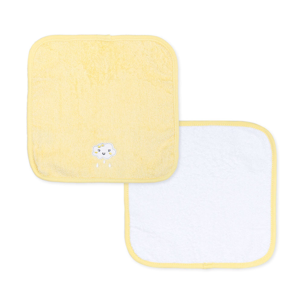 BATH TOWEL WITH 4 FACE TOWELS YELLOW RAINY