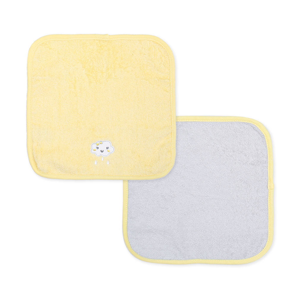 BATH TOWEL WITH 4 FACE TOWELS YELLOW RAINY