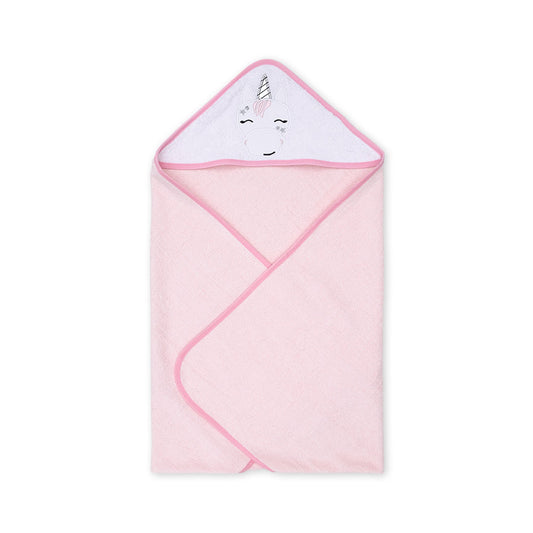 BATH TOWEL PINK UNICORN HOODED