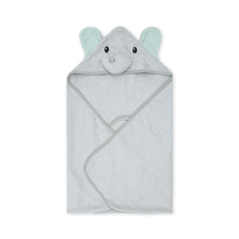 BATH TOWEL GREY ELEPHANT HOODED