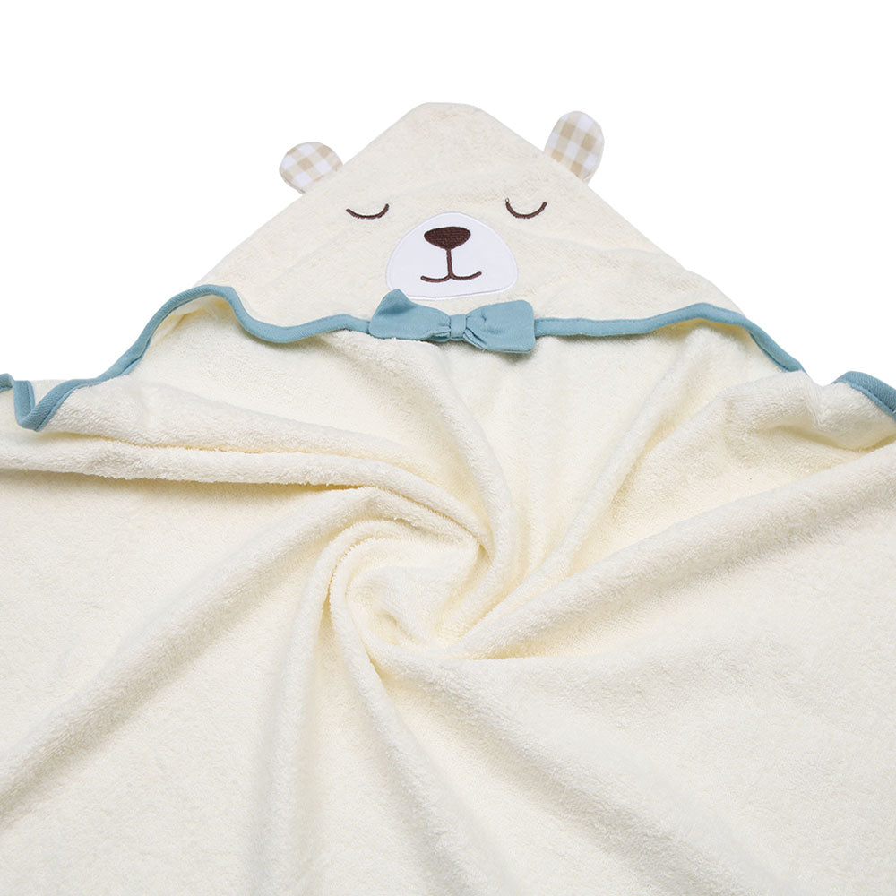 BATH TOWEL CREAM BEAR HOODED