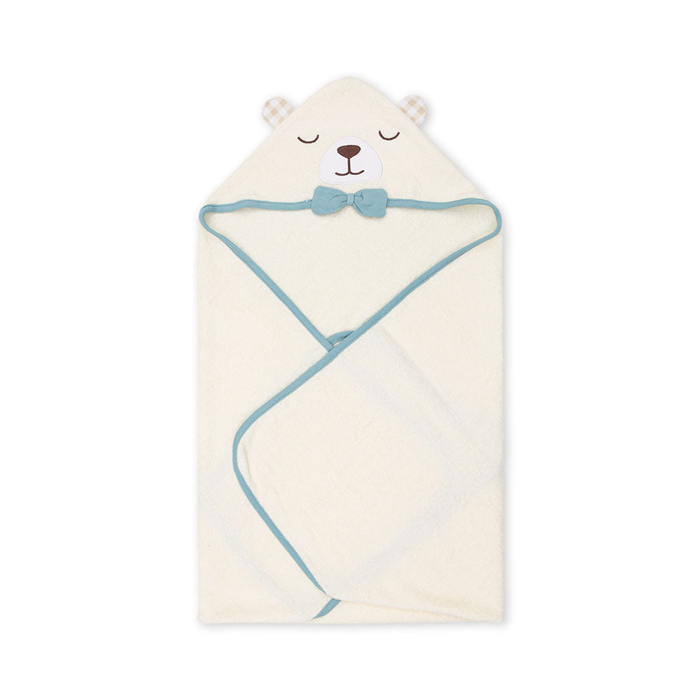 BATH TOWEL CREAM BEAR HOODED