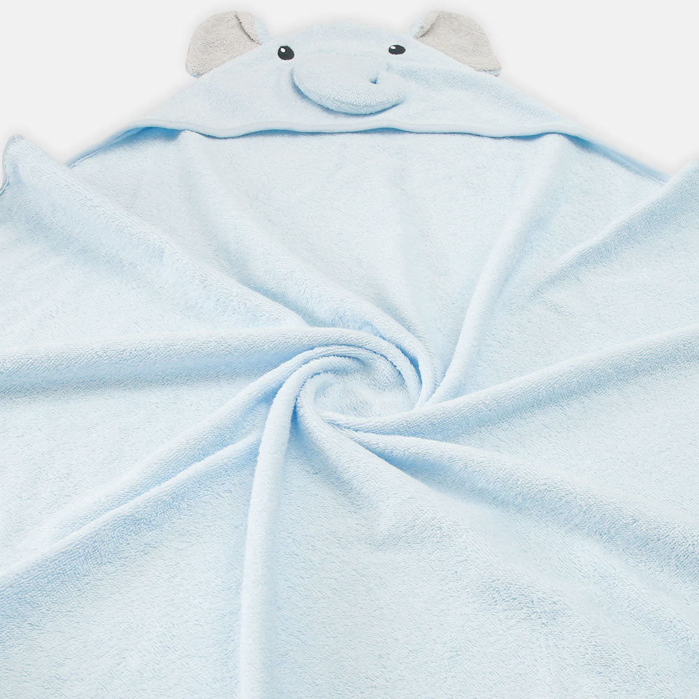 BATH TOWEL SKY BLUE ELEPHANT HOODED