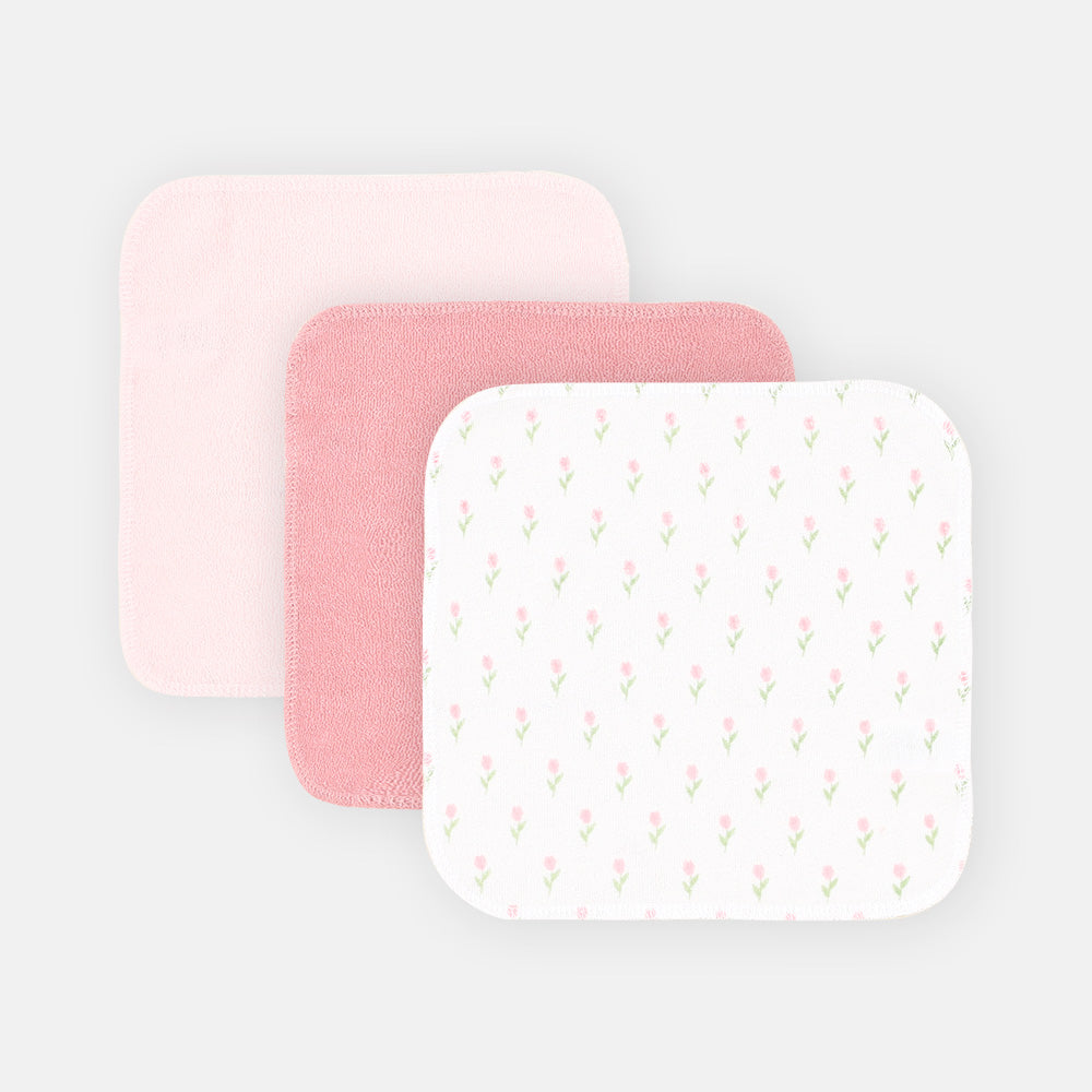 BATH TOWEL WITH 5 FACE TOWELS PINK FOX