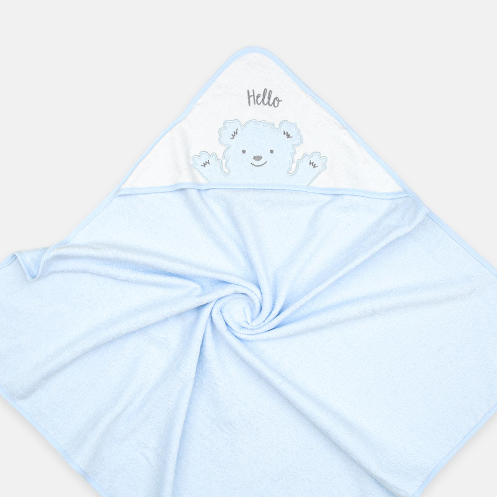 BATH TOWEL WITH FACE TOWEL SKY BLUE AND WHITE