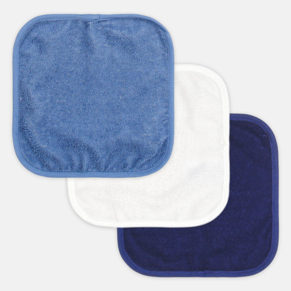 BATH TOWEL PK-3 & FACE TOWEL PK-3 WHITE AND BLUE