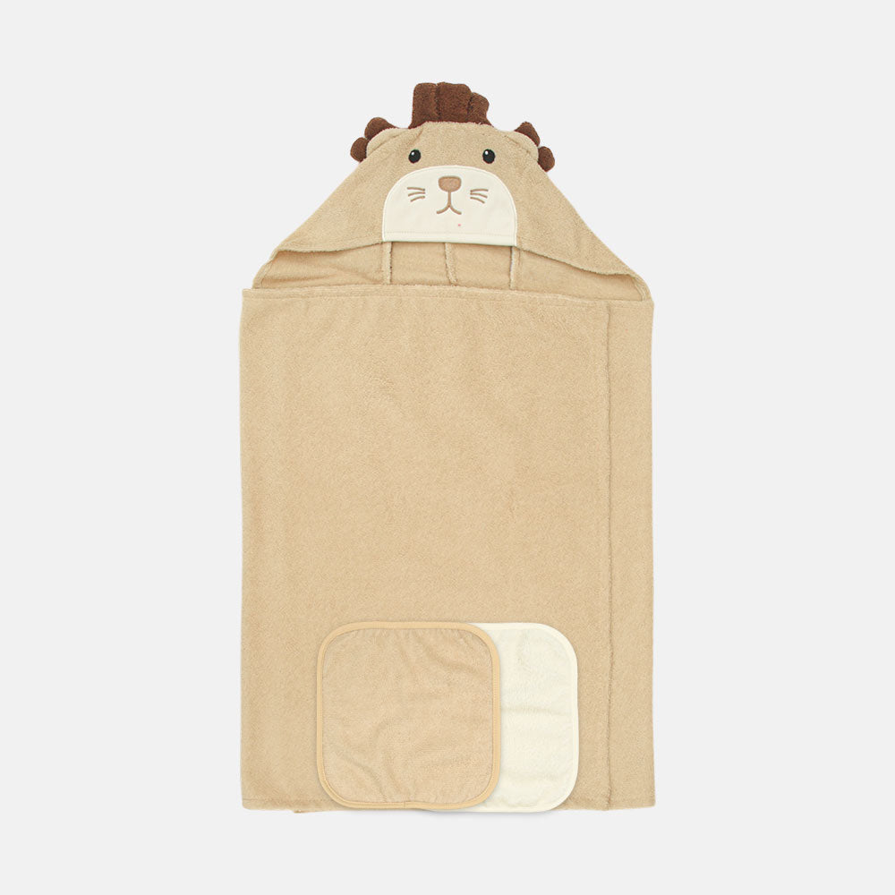 BATH TOWEL WTTH 3 FACE TOWEL LION