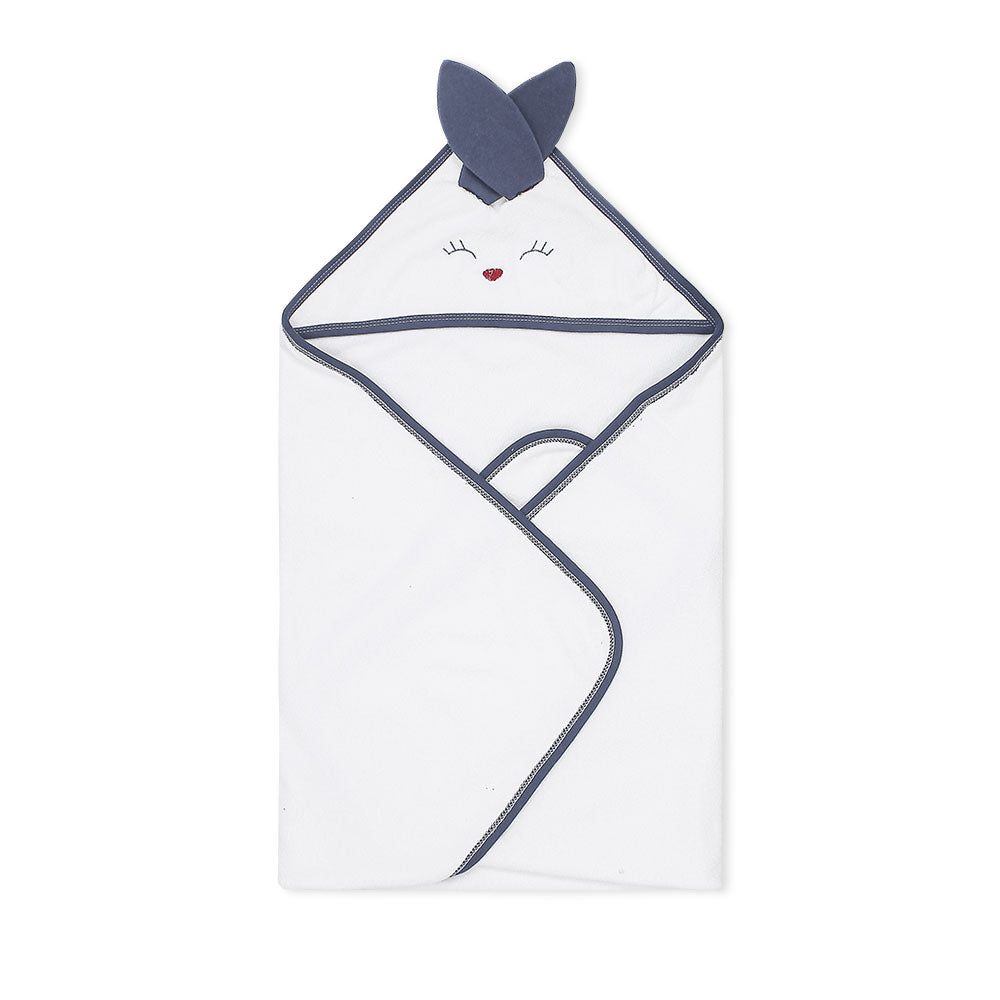 BATH TOWEL BLUE BUNNY EAR HOODED
