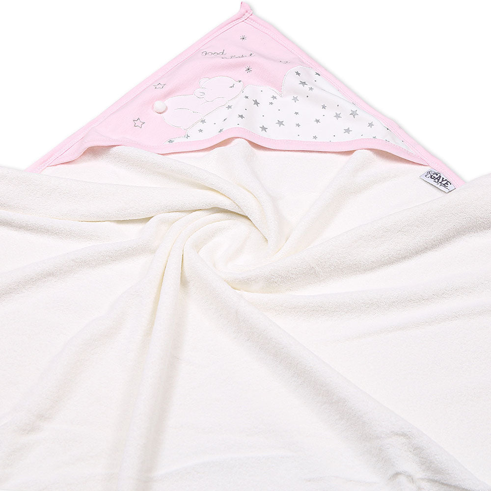 BATH TOWEL PINK GOODNIGHT BEAR HOODED