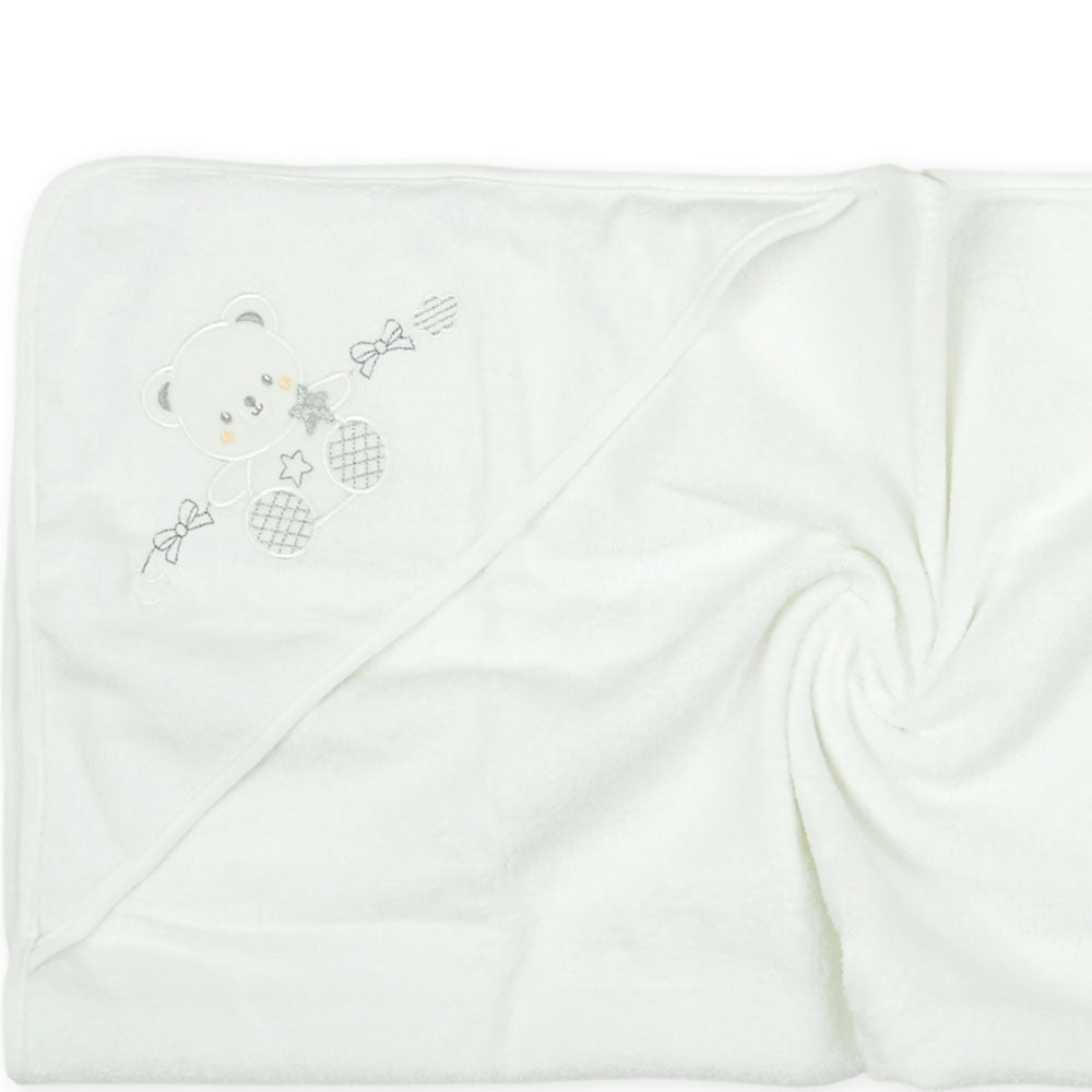 BATH TOWEL & 4 FACE TOWELS WHITE