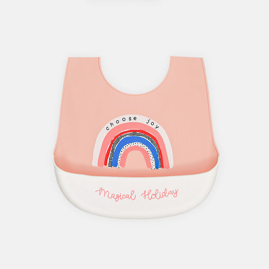 SILICONE BIB PEACH RAINBOW