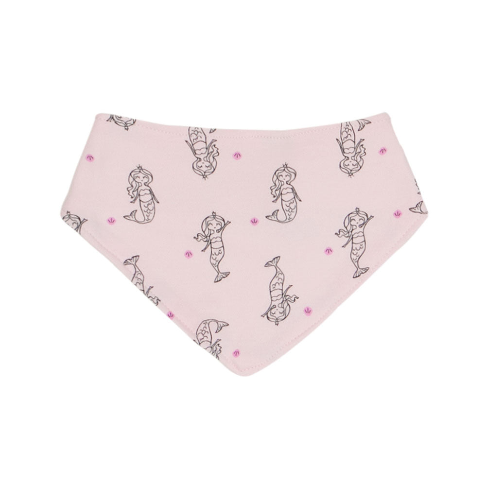 BABY PINK GLITTERY MERMAID GIRL BANDANA BIBS PK-3
