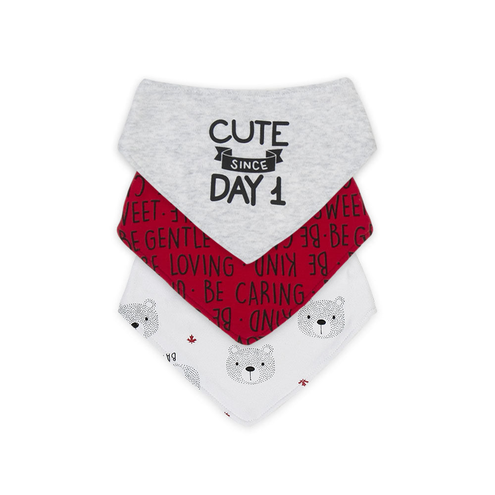 SCARLET BABY BEAR BIBS PK-3