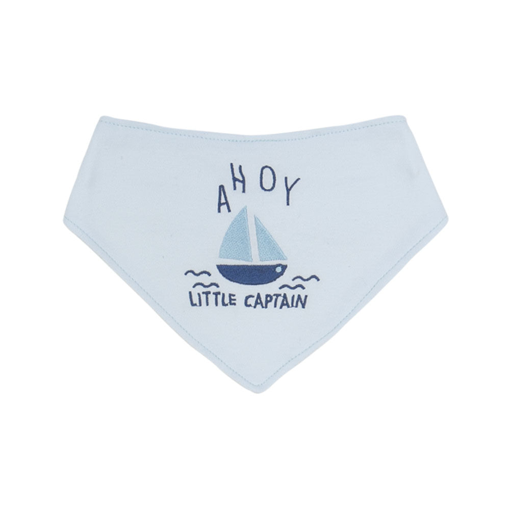 BLUE LITTLE CAPTAIN BOY BIBS PK-3