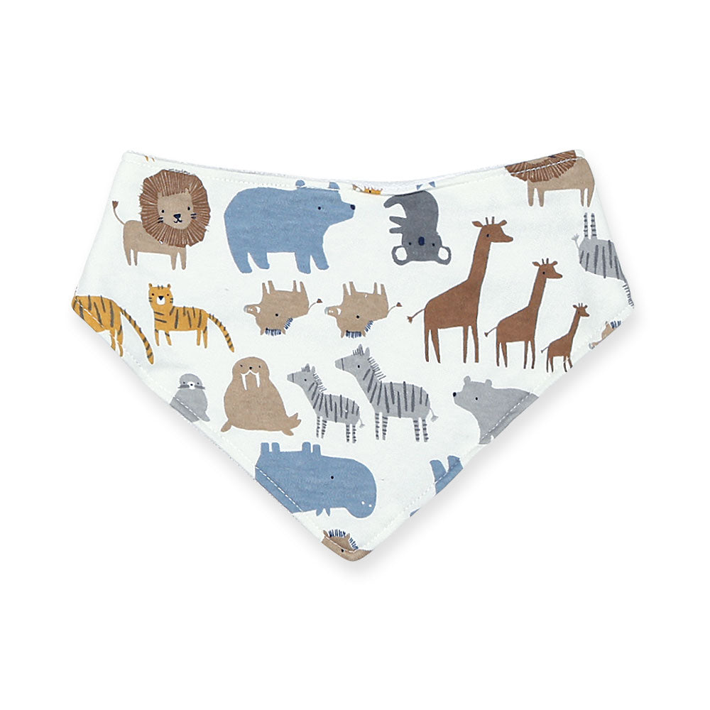 BIBS BANDANA PK-3 WHITE ANIMAL KINGDOM