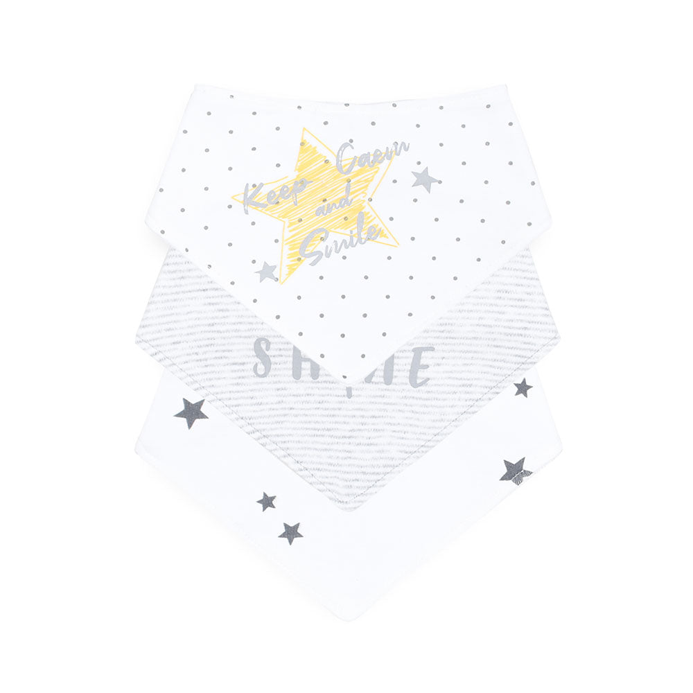 BIBS BANDANA PK-3 WHITE KEEP CAEM & SMILE