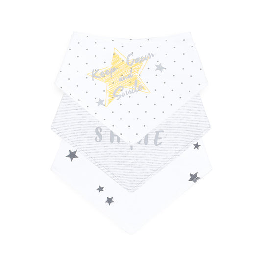 BIBS BANDANA PK-3 WHITE KEEP CAEM & SMILE