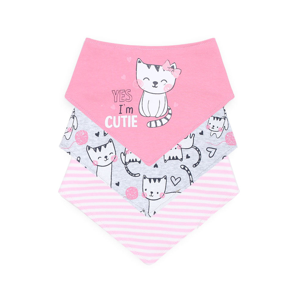 BIBS BANDANA PK-3 PINK GREY YES I'M CUTE