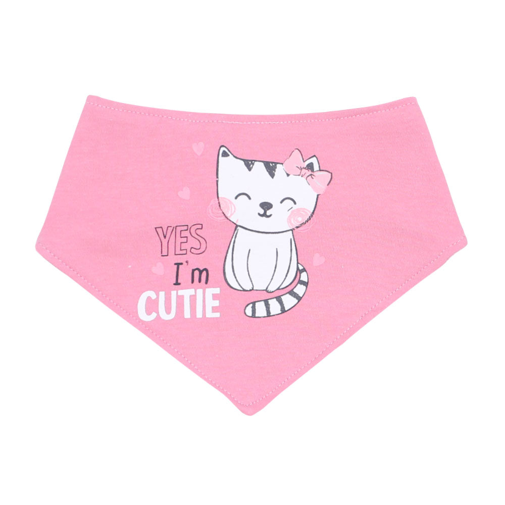 BIBS BANDANA PK-3 PINK GREY YES I'M CUTE