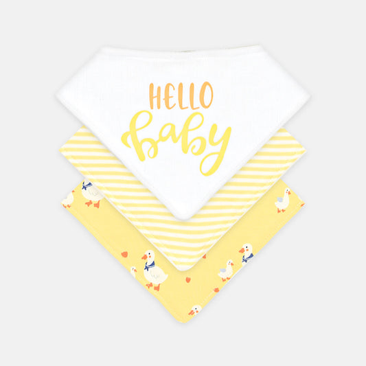 BIBS BANDANA PK-3 HELLO BABY DUCK