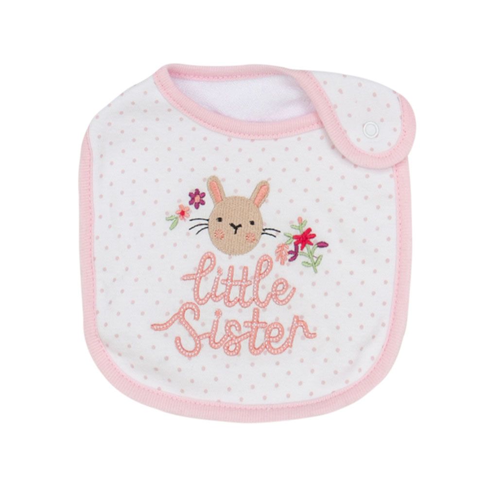 MULTI-COLOR FLORAL LITTLE SISTER BIBS PK-2