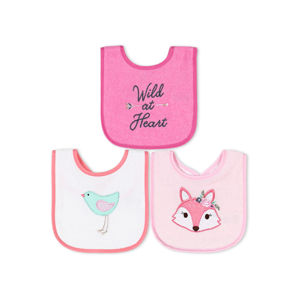 BIBS PK-3 PINK PRETTY FOX & BIRD
