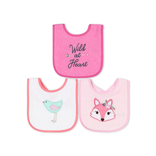 BIBS PK-3 PINK PRETTY FOX & BIRD