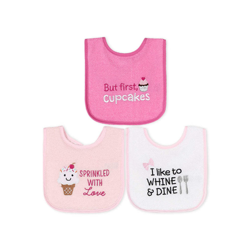BIBS PK-3 PINK SPRINKLES & CUPCAKES