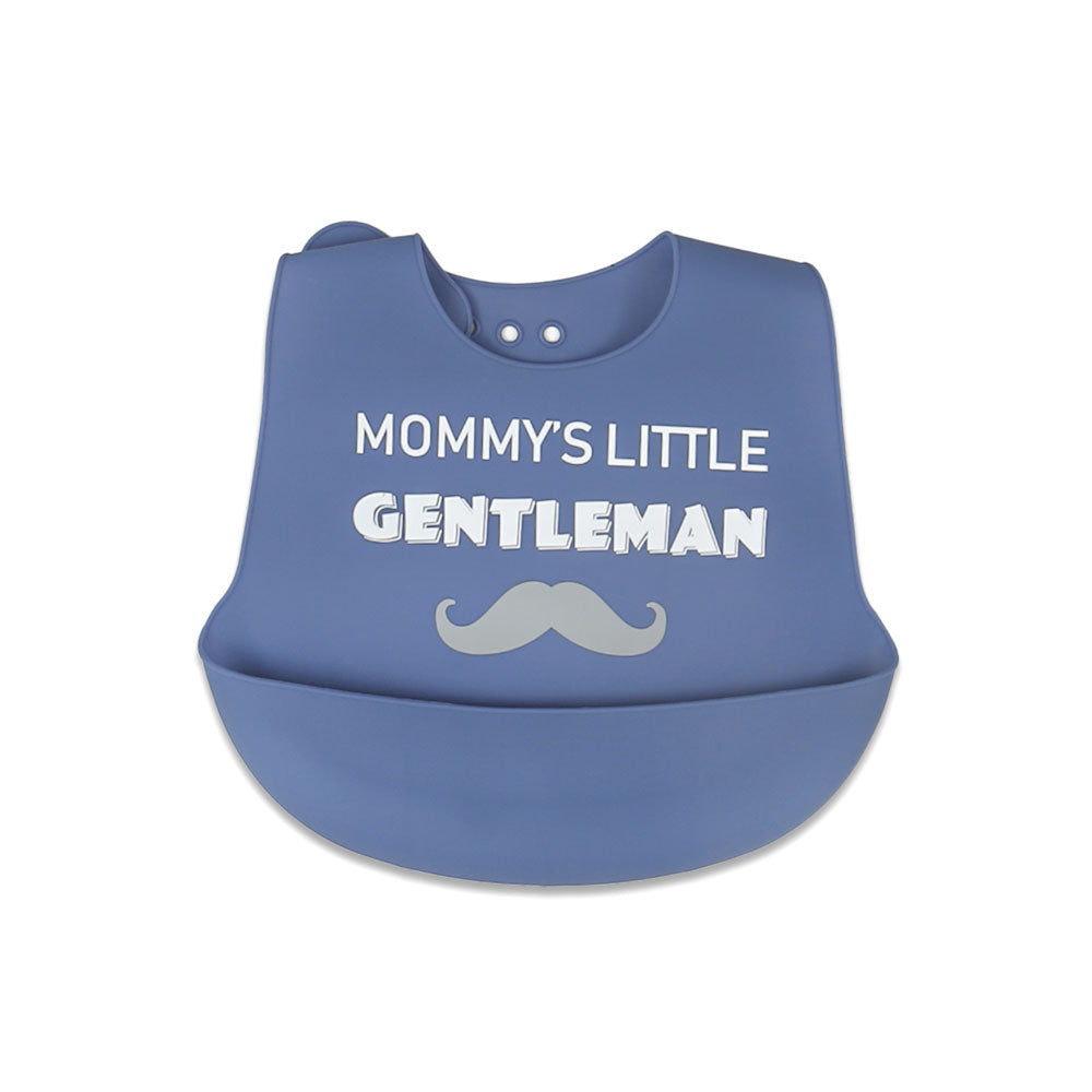 SILICONE BIB BLUE LITTLE GENTLEMAN