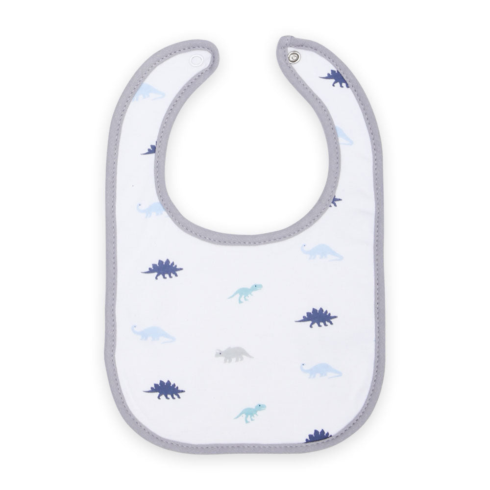 BIBS PK-3 & 2 BOOTIES BLUE STRIPED DINO
