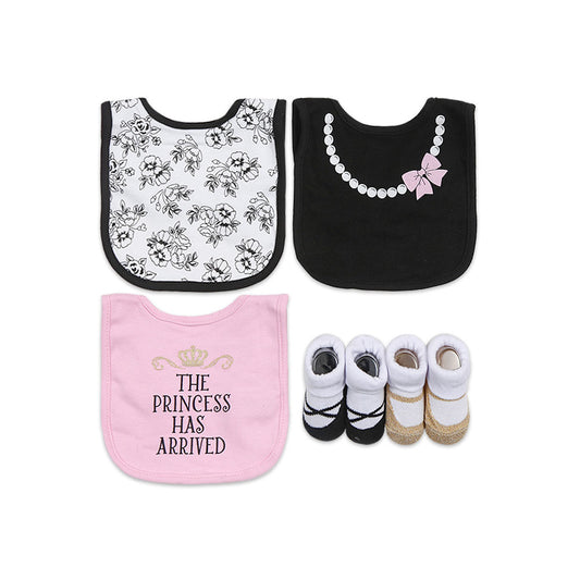 BIBS PK-3 & BOOTIES PK-2 SET MULTI-COLOR LIL PRINCESS