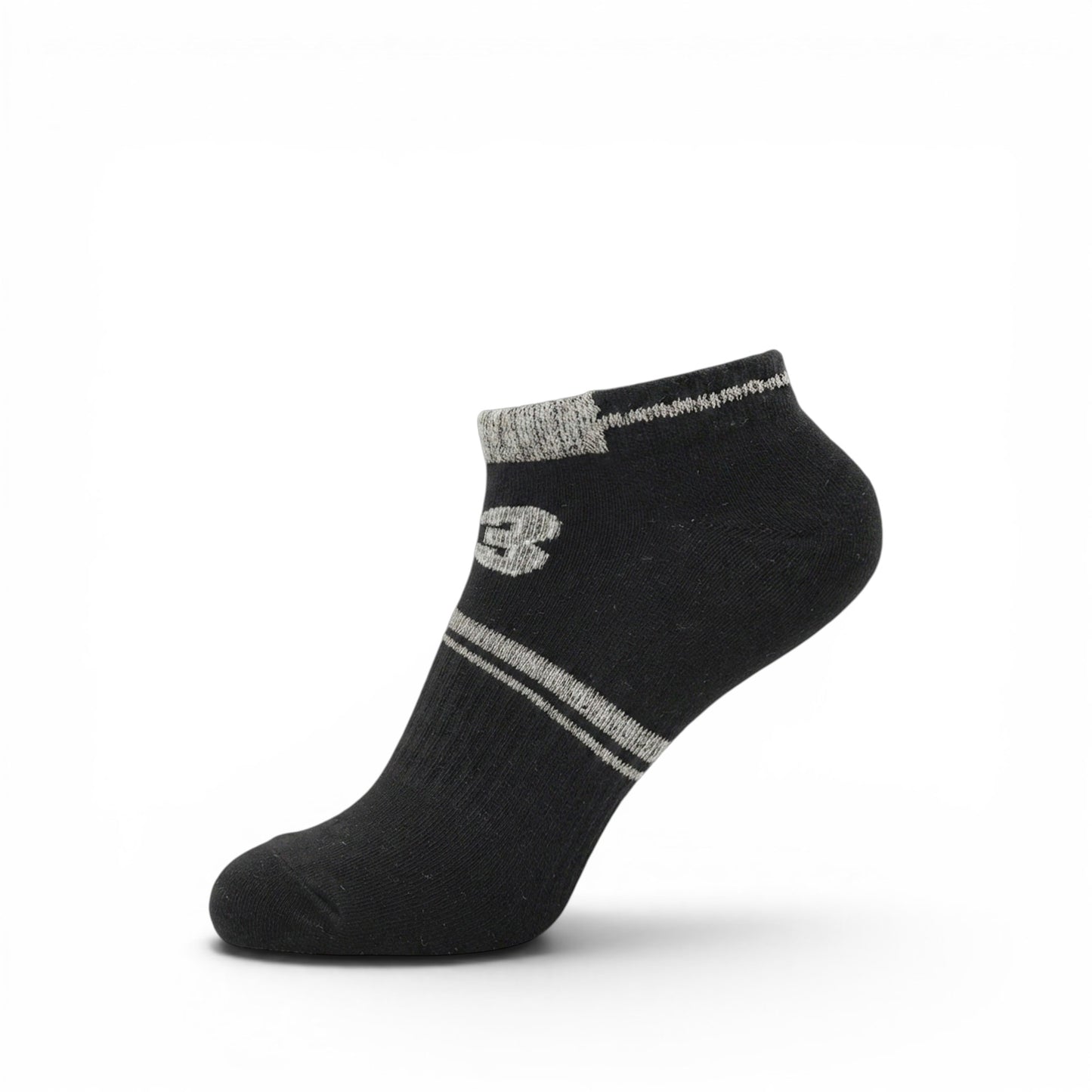 NUMBERED BLACK ANKLE BOY SOCKS