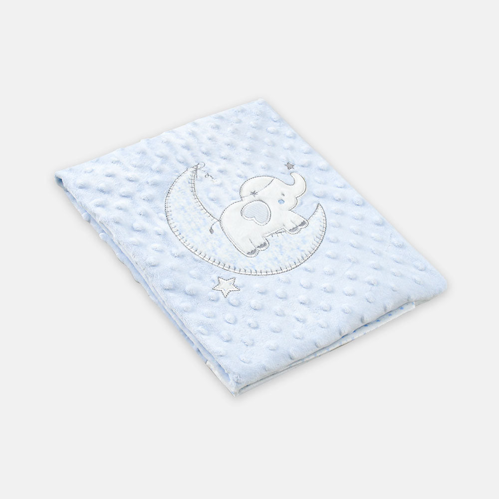 BLANKET ELEPHANT MOON WHITE VELVETY
